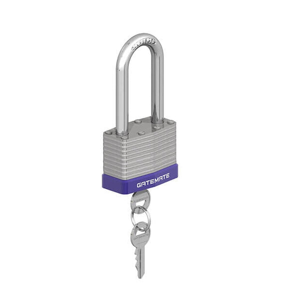 GATEMATE® Laminated Steel Padlock with Long Shackle 50mm