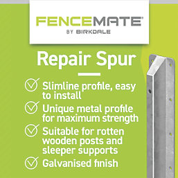 FENCEMATE® REPAIR SPUR 3 & 4" POSTS & SLEEPER PIN 1.2M GALV / 1200X75X38MM