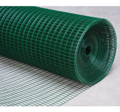 GREEN PVC WELDED WIRE MESH 36in 1/2in x 1/2in 17G/19G 6m