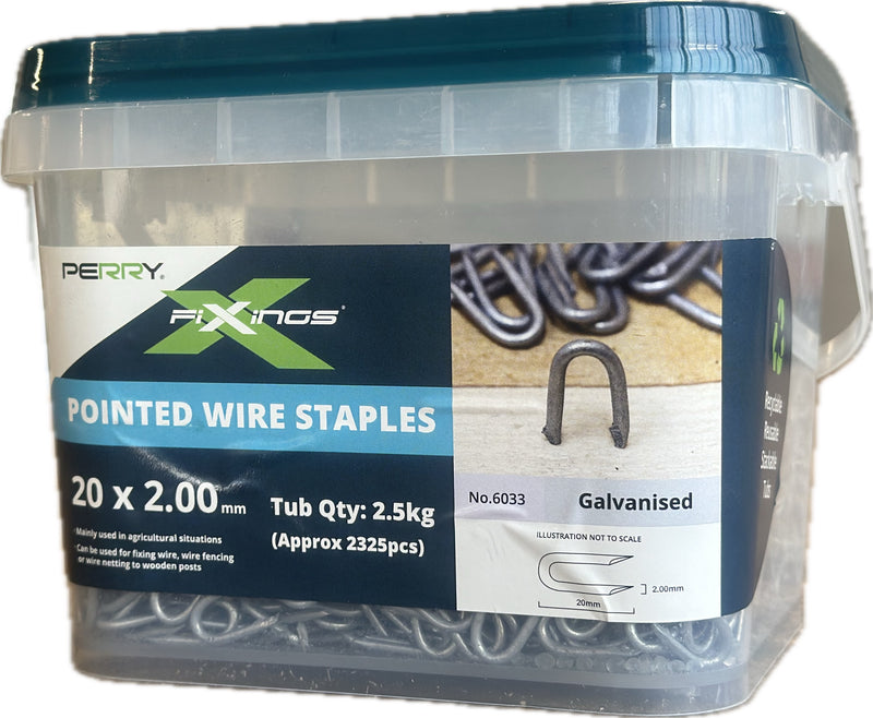 GALVANISED  Pointed (Netting) Wire Staples
