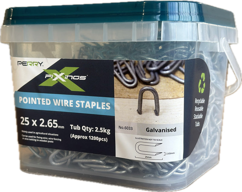 GALVANISED  Pointed (Netting) Wire Staples