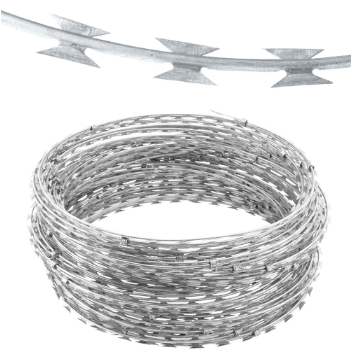 Razor Barb Tape Medium Barb 455mm (18") Galv Concertina Length 8-10 Metre